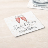 Rosa Brautparty Brunch und Bubbly Rechteckiger Pappuntersetzer (angewinkelt)