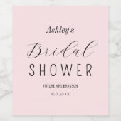 Rosa Brautparty Brunch Weinetikett (Einzelnes Label)