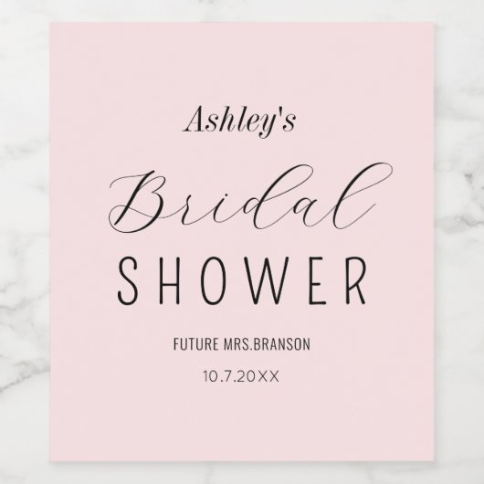 Rosa Brautparty Brunch Weinetikett (Einzelnes Label)