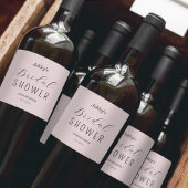 Rosa Brautparty Brunch Weinetikett