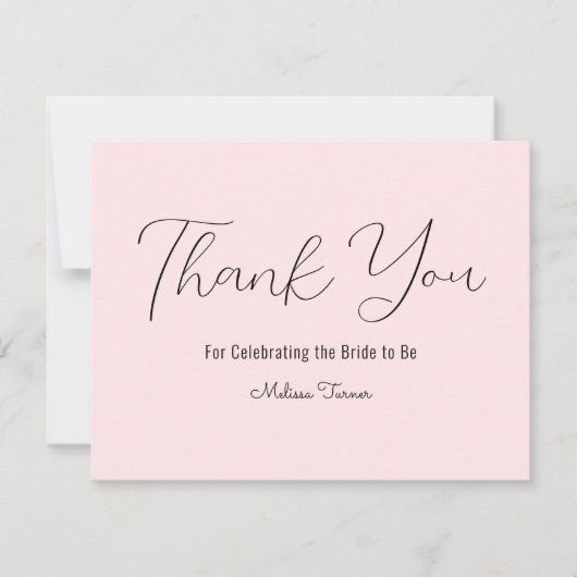 Rosa Brautparty Danke Karte (Vorderseite)