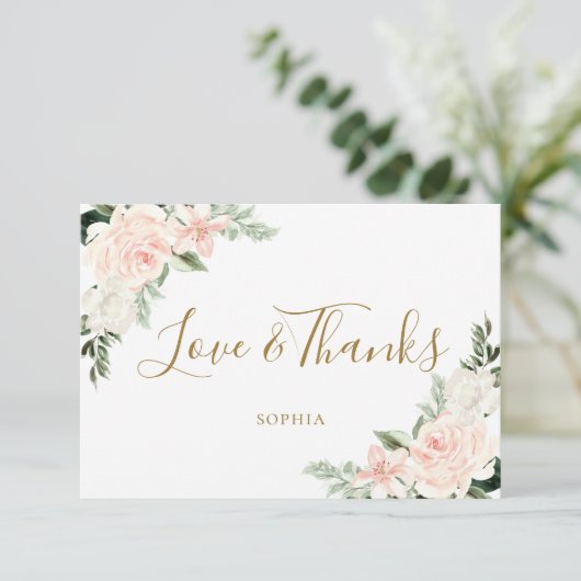 Rosa Brautparty Dankeskarte (Stehend Vorderseite)