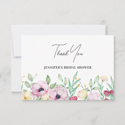 Rosa Brautparty Dankeskarte (Vorderseite)