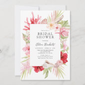 Rosa Brautparty der Muschel des tropischen Meeres Einladung (Vorderseite)