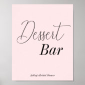 Rosa Brautparty Dessert Bar Poster (Vorne)