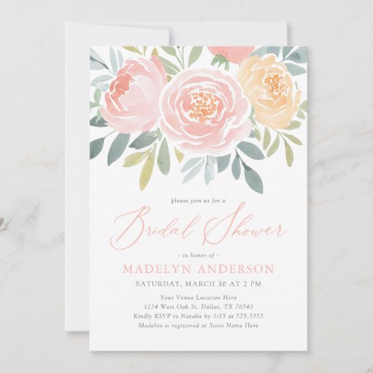 Rosa Brautparty Einladung (Vorderseite)