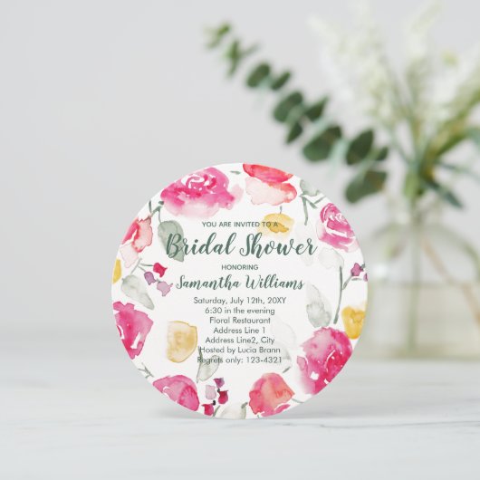 Rosa Brautparty Einladung (Stehend Vorderseite)