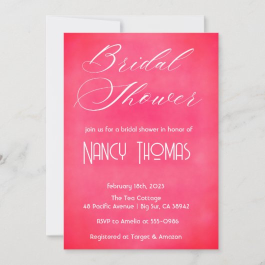 Rosa Brautparty Einladung (Vorderseite)