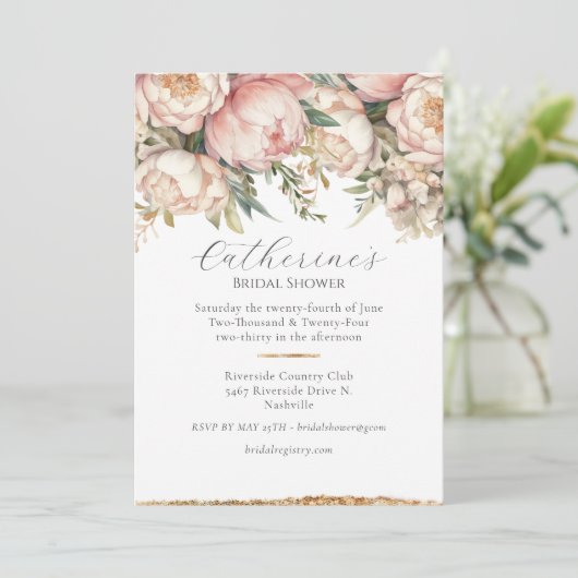 Rosa Brautparty Einladung (Stehend Vorderseite)