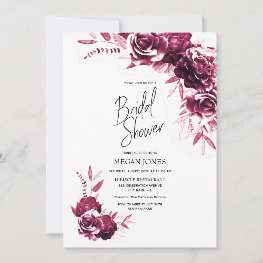 Rosa Brautparty Einladung (Vorderseite)