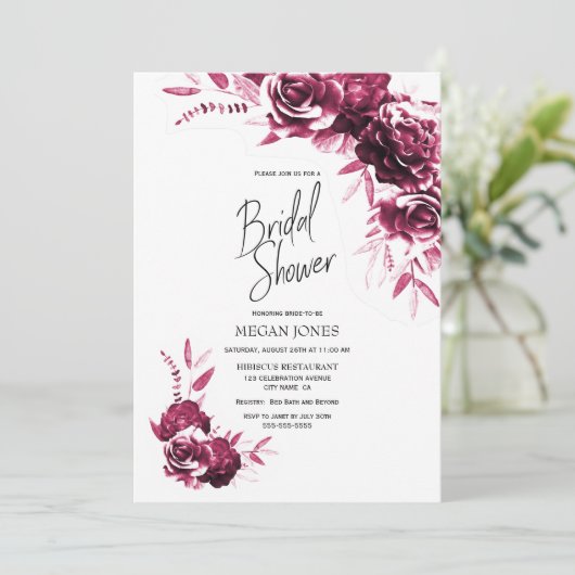 Rosa Brautparty Einladung (Stehend Vorderseite)