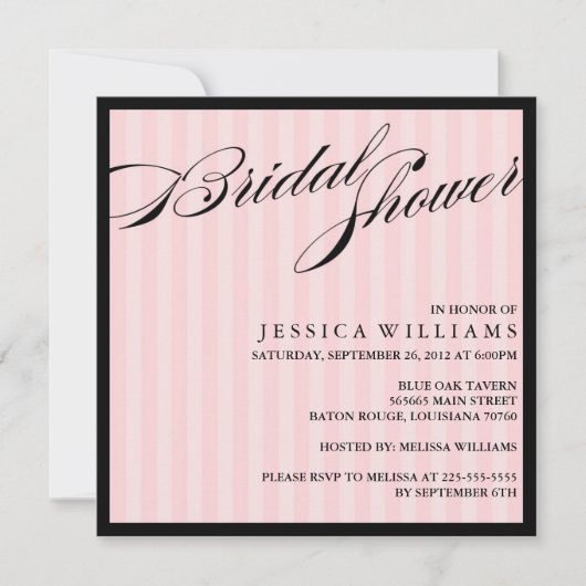 Rosa Brautparty Einladung (Vorderseite)