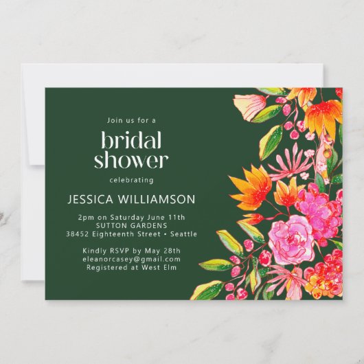 Rosa Brautparty Einladung (Vorderseite)