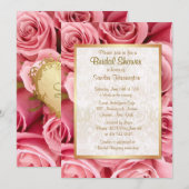 Rosa Brautparty Einladung (Vorne/Hinten)