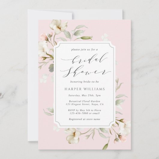 Rosa Brautparty Einladung (Vorderseite)