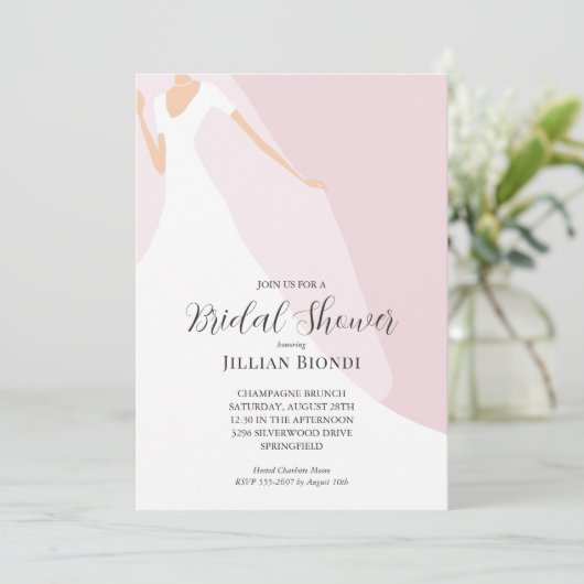 Rosa Brautparty Einladung (Stehend Vorderseite)