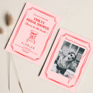 Rosa Brautparty Einladung