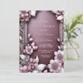 Rosa Brautparty Einladung (Stehend Vorderseite)