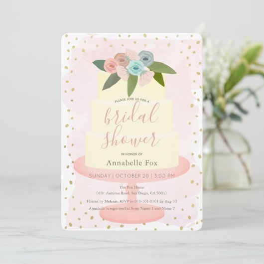 Rosa Brautparty Einladung (Stehend Vorderseite)