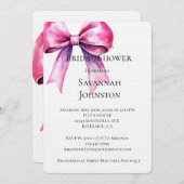 Rosa Brautparty Einladung (Vorne/Hinten)