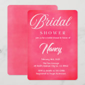Rosa Brautparty Einladung (Vorne/Hinten)