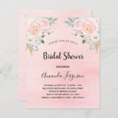 Rosa Brautparty Einladung (Vorne/Hinten)