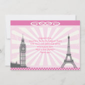 Rosa Brautparty-Einladungen Einladung (Rückseite)