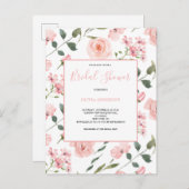 Rosa Brautparty Einladungspostkarte (Vorne/Hinten)
