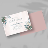 Rosa Brautparty Elegante Blumensprache Einladung