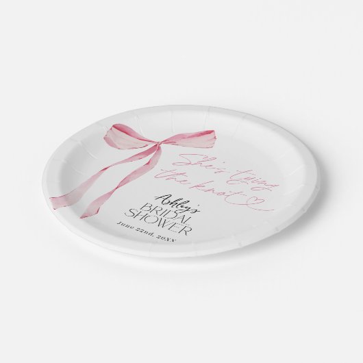 Rosa Brautparty, elegantes Brautparty Pappteller (Schrägansicht)