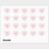 Rosa Brautparty Elegantes Skript-Sticker Herz-Aufkleber (Blatt)