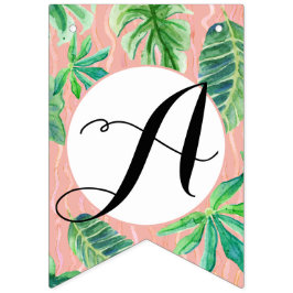 Rosa Brautparty-Flamingo-Blatt n schwarzes Striped Wimpelkette