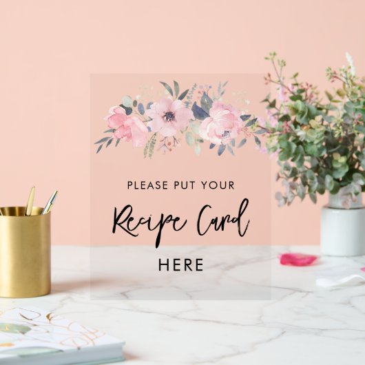 Rosa Brautparty Floral Acrylschild (Hochzeit)