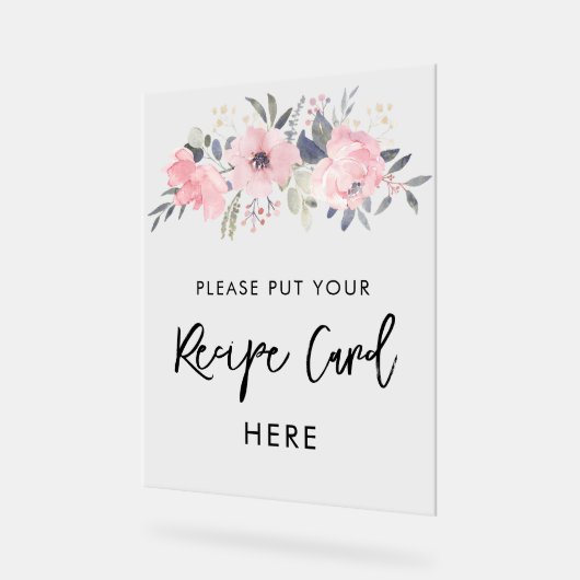 Rosa Brautparty Floral Acrylschild (Winkel)