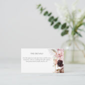 Rosa Brautparty Floral Champagner Begleitkarte (Stehend Vorderseite)