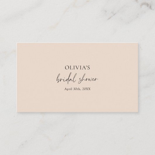 Rosa Brautparty Floral Champagner Platzkarte (Rückseite)