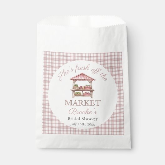 Rosa Brautparty frisch vom Markt Geschenktütchen (Vorderseite)