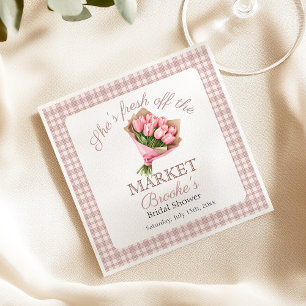 Rosa Brautparty frisch vom Markt Serviette