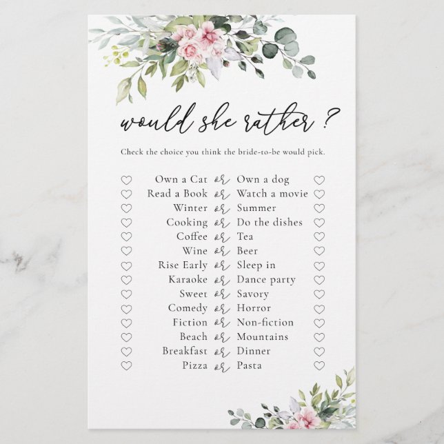 Rosa Brautparty Game (Vorderseite)