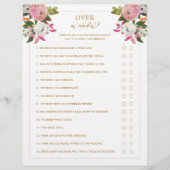 Rosa Brautparty Game Over oder Under (Vorderseite)