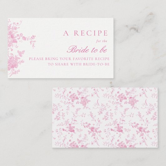 Rosa Brautparty gemeinsam ein Rezept Begleitkarte (Vorne/Hinten)