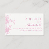 Rosa Brautparty gemeinsam ein Rezept Begleitkarte (Vorderseite)