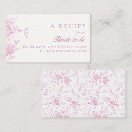 Rosa Brautparty gemeinsam ein Rezept Begleitkarte