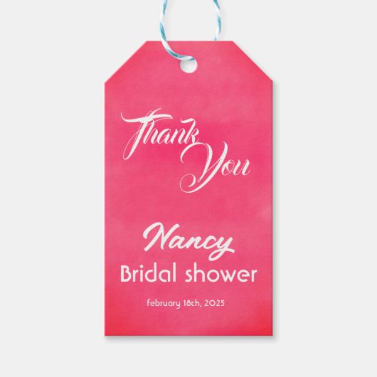 Rosa Brautparty Geschenkanhänger (Vorderseite)