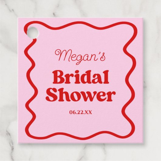 Rosa Brautparty Geschenkanhänger (Vorderseite)