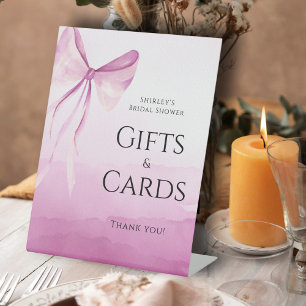 Rosa Brautparty Geschenke und Karten Sockelschild