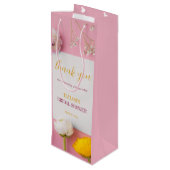 Rosa Brautparty Geschenktüte Für Weinflaschen (Rückseite Schrägansicht)