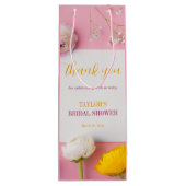 Rosa Brautparty Geschenktüte Für Weinflaschen (Rückseite)