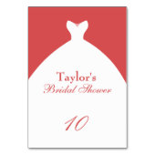 Rosa Brautparty Hochzeitskleid Tischnummer (Vorderseite)