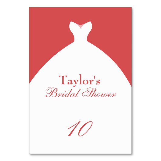 Rosa Brautparty Hochzeitskleid Tischnummer (Vorderseite)